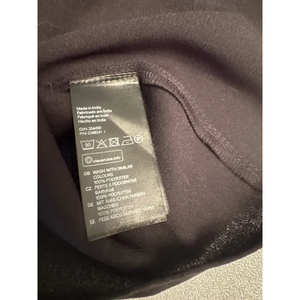 NWT H&M Black Tank Top Going Out US 10 Gothic Silver Circle Vampire Witchy